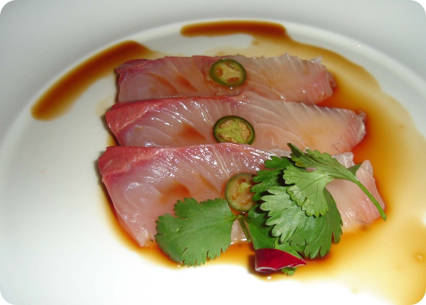 Kampachi sashimi with Jalapeno